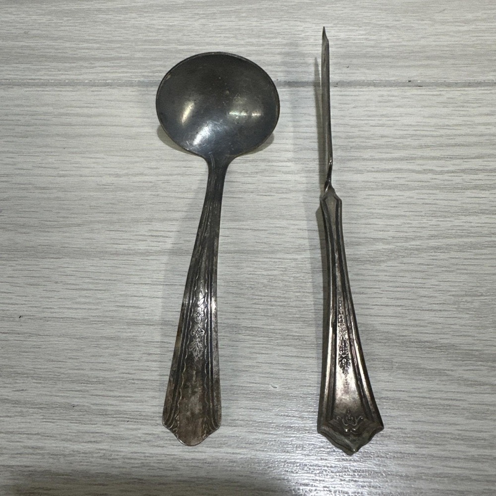 Silver Plate Ladle & Butter Knife Vintage
